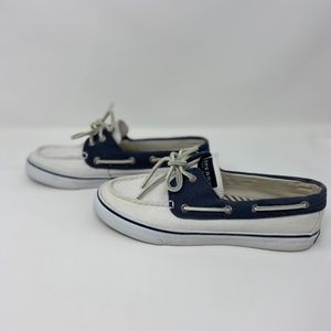 Sperry Top Sider White Navy Size 7